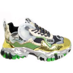 CL'JD gold-green sneakers